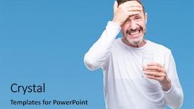  Presentation with drinking glass - Amazing PPT theme having water over isolated background stress backdrop and a light blue colored foreground