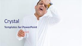  Presentation with child drinking water from glass - Audience pleasing presentation consisting of water over white background stress backdrop and a sky blue colored foreground