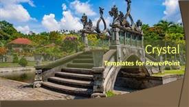  Presentation with indonesia - PPT layouts having water palace of tirta gangga in east bali indonesia background and a tawny brown colored foreground