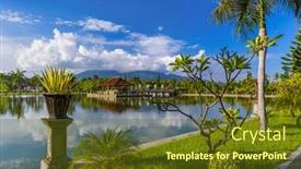  Presentation with bali - Slide deck enhanced with water-palace-taman-ujung background and a tawny brown colored foreground