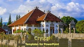  Presentation with bali - Slide set enhanced with water-palace-taman-ujung background and a tawny brown colored foreground