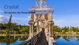  Presentation with indonesia - Beautiful slides featuring water-palace-taman-ujung backdrop and a light blue colored foreground