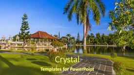  Presentation with bali - PPT theme enhanced with water-palace-taman-ujung background and a tawny brown colored foreground