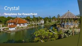  Presentation with bali - Slide deck consisting of water-palace-taman-ujung background and a teal colored foreground