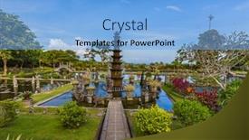  Presentation with indonesia - Audience pleasing PPT layouts consisting of water palace tirta ganga in bali island indonesia - travel and architecture background backdrop and a light blue colored foreground
