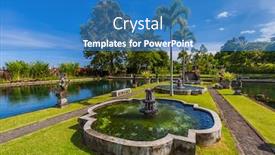  Presentation with indonesia - Cool new presentation design with water-palace-tirta-ganga backdrop and a teal colored foreground