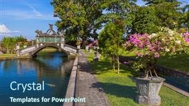  Presentation with bali - Cool new slide deck with water-palace-tirta-ganga backdrop and a ocean colored foreground
