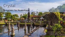  Presentation with bali - PPT layouts enhanced with water-palace-tirta-ganga background and a light blue colored foreground