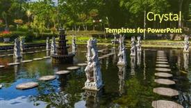  Presentation with bali - PPT layouts having water-palace-tirta-ganga background and a tawny brown colored foreground