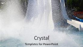  Presentation with water park - Colorful PPT theme enhanced with water park hills and splashes backdrop and a light gray colored foreground