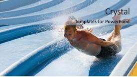  Presentation with water park - Slide deck consisting of water park slides - slider background and a light blue colored foreground