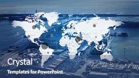  Presentation with oil extraction - Slide set featuring water petrol - world map with oil extraction background and a ocean colored foreground