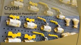  Presentation with water pipe - Amazing slide set having water pipe - different valves backdrop and a yellow colored foreground