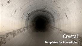  Presentation with sewer - Presentation having water pipe - empty sewer channel dark interior background and a gray colored foreground