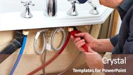  Presentation with plumber - PPT theme consisting of water pipe - plumber background and a red colored foreground