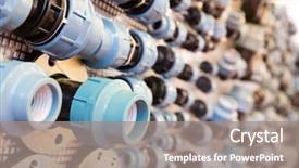  Presentation with water pipe - Beautiful PPT layouts featuring water pipe fittings and fixturing backdrop and a gray colored foreground