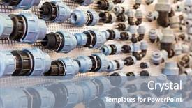  Presentation with water pipe - Slide deck with water pipe fittings and fixturing background and a light blue colored foreground