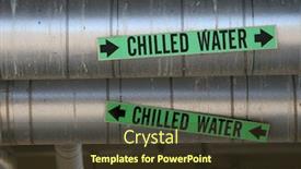  Presentation with electric plant - Presentation featuring water pipes at a steam background and a tawny brown colored foreground