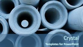  Presentation with sewer pipes - Slide deck having water pipes background and a ocean colored foreground