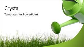  Presentation with garden tools - Slide set featuring water plant - garden tools background background and a white colored foreground