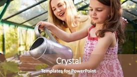  Presentation with mother tiger and lion - Audience pleasing slide deck consisting of water plant - mother and daughter watering hanging backdrop and a coral colored foreground