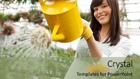  Presentation with plants - Presentation theme featuring water plants with a watering background and a seafoam green colored foreground