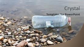  Presentation with river plastic pollution - PPT layouts enhanced with water-plastic-pollution-dirty-plastic background and a light gray colored foreground
