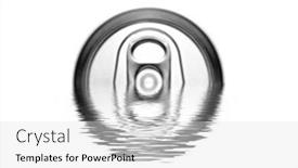  Presentation with water pollution - Presentation theme having water pollution concept - aluminum can macro in water with reflection background and a light gray colored foreground