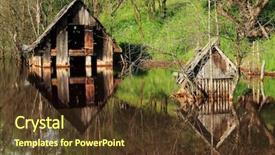  Presentation with copper mine - Cool new presentation design with water pollution of a copper backdrop and a tawny brown colored foreground