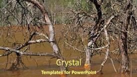  Presentation with copper mine - Presentation theme with water pollution of o copper mine exploitation background and a tawny brown colored foreground
