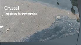  Presentation with water pollution - PPT theme enhanced with water pollution of the sea background and a gray colored foreground
