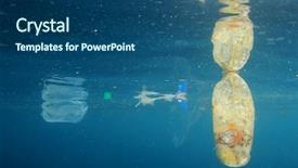  Presentation with water pollution - Beautiful slide set featuring water pollution plastic bottles tin backdrop and a ocean colored foreground