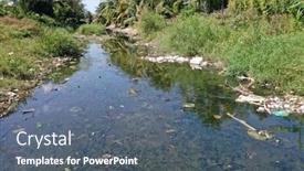  Presentation with water pollution - Presentation theme featuring water-pollution-raw-sewage background and a ocean colored foreground