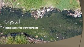  Presentation with poor village - Amazing presentation theme having water-pollution-raw-sewage backdrop and a tawny brown colored foreground