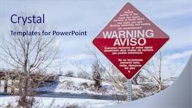  Presentation with water pollution - PPT theme having water pollution warning sign background and a light blue colored foreground