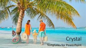  Presentation with beach palm tree wedding - Presentation design enhanced with water polo - family on beach young couple background and a light blue colored foreground