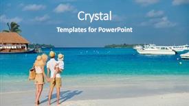  Presentation with old couple - PPT theme having water polo - family on beach young couple background and a teal colored foreground