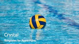  Presentation with polo - Audience pleasing presentation theme consisting of water polo action and equipment backdrop and a teal colored foreground