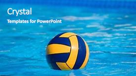  Presentation with polo - Amazing presentation having water polo action and equipment backdrop and a teal colored foreground