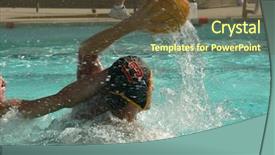  Presentation with water polo - Theme featuring water polo action background and a tawny brown colored foreground