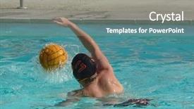  Presentation with water polo - Slide set consisting of water polo action background and a gray colored foreground