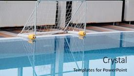  Presentation with water polo - PPT theme consisting of water polo gate background and a  colored foreground