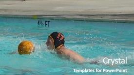  Presentation with water polo - PPT theme enhanced with water polo offense background and a teal colored foreground
