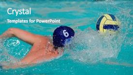  Presentation with polo - Slides consisting of water polo player swimming background and a teal colored foreground