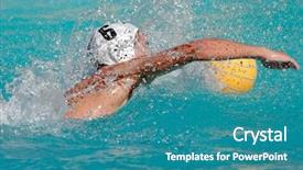  Presentation with polo - PPT theme enhanced with water polo player swimming background and a teal colored foreground