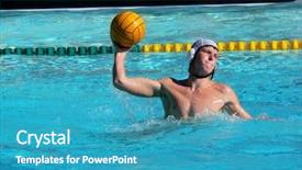  Presentation with polo - Beautiful PPT layouts featuring water polo player backdrop and a teal colored foreground