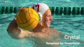  Presentation with water polo - Cool new slide set with water polo player backdrop and a seafoam green colored foreground
