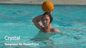  Presentation with polo - Beautiful slides featuring water polo player backdrop and a teal colored foreground
