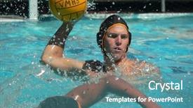  Presentation with polo - Presentation featuring water polo series background and a teal colored foreground