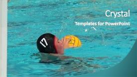  Presentation with water polo - Theme featuring water polo series background and a teal colored foreground